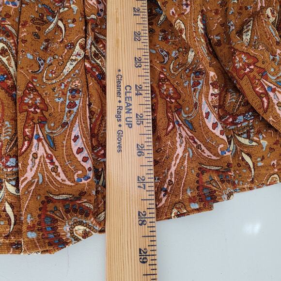 Melloday Women Smocked Peplum Top L boho Floral Cottage Country Fall - Picture 12 of 14